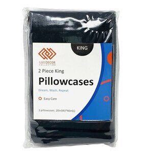 Black Pillowcase King Size Pillow Covers Brushed Microfiber 2 Pack